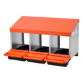 VEVOR Chicken Nest Box 3-Compartment Metal Nesting Boxes Inclined