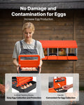 Chicken Nesting Box 4 Compartment Metal Egg Laying Roll Out Orange