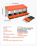 Chicken Nesting Box 4 Compartment Metal Egg Laying Roll Out Orange