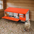 Chicken Nesting Box 4 Compartment Metal Egg Laying Roll Out Orange