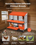 2 Tier Chicken Nesting Box 6 Compartment Metal Egg Laying Roll Out