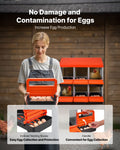 2 Tier Chicken Nesting Box 6 Compartment Metal Egg Laying Roll Out