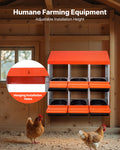 2 Tier Chicken Nesting Box 6 Compartment Metal Egg Laying Roll Out