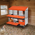 2 Tier Chicken Nesting Box 6 Compartment Metal Egg Laying Roll Out