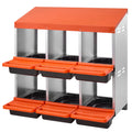 2 Tier Chicken Nesting Box 6 Compartment Metal Egg Laying Roll Out