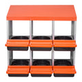 2 Tier Chicken Nesting Box 6 Compartment Metal Egg Laying Roll Out
