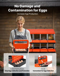 2 Tier Chicken Nesting Box 8 Compartments Metal Egg Laying Roll Out