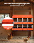 2 Tier Chicken Nesting Box 8 Compartments Metal Egg Laying Roll Out