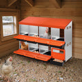 2 Tier Chicken Nesting Box 8 Compartments Metal Egg Laying Roll Out