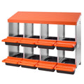 2 Tier Chicken Nesting Box 8 Compartments Metal Egg Laying Roll Out
