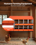 2 Tier Chicken Nesting Box 10 Compartment Metal Egg Laying Roll Out