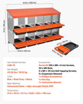 2 Tier Chicken Nesting Box 10 Compartment Metal Egg Laying Roll Out