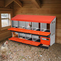 2 Tier Chicken Nesting Box 10 Compartment Metal Egg Laying Roll Out
