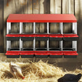 Chicken Nest Box 10 Compartment Inclined Metal Nesting Boxes