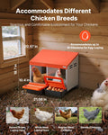 Chicken Nesting Box 2 Compartment Wall Mount Galvanized Steel Orange