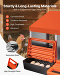 Chicken Nesting Box 2 Compartment Wall Mount Galvanized Steel Orange