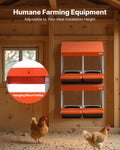 Chicken Nesting Box 2 Compartment Wall Mount Galvanized Steel Orange