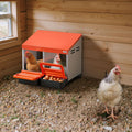 Chicken Nesting Box 2 Compartment Wall Mount Galvanized Steel Orange
