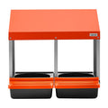 Chicken Nesting Box 2 Compartment Wall Mount Galvanized Steel Orange