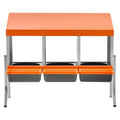 Chicken Nesting Box 3 Compartments Galvanized Steel Orange Roll Away