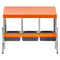 Chicken Nesting Box 3 Compartments Galvanized Steel Orange Roll Away