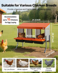 Chicken Nesting Box 3 Compartments Galvanized Steel Orange Roll Away