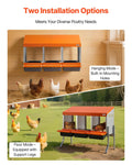 Chicken Nesting Box 3 Compartments Galvanized Steel Orange Roll Away