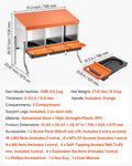 Chicken Nesting Box 3 Compartments Galvanized Steel Orange Roll Away