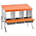 Chicken Nesting Box 3 Compartments Galvanized Steel Orange Roll Away