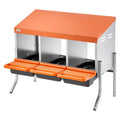 Chicken Nesting Box 3 Compartments Galvanized Steel Orange Roll Away