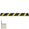 6 ft Rubber Speed Hump, 2 Channel, 10000 kg/axle Load Capacity Heavy Duty Traffic Speed Bump, with High Reflective Yellow Strip 4 Expansion Screws and 1 Drill, for Asphalt Concrete Gravel Roads