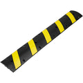 6 ft Rubber Speed Hump, 2 Channel, 10000 kg/axle Load Capacity Heavy Duty Traffic Speed Bump, with High Reflective Yellow Strip 4 Expansion Screws and 1 Drill, for Asphalt Concrete Gravel Roads