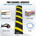 6ft Rubber Speed Hump 2 Channel 10000kg Heavy Duty Traffic Bump Yellow