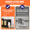 Wooden Cat Litter Box Enclosure Furniture Hidden 2 Rooms Black