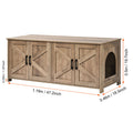 Cat Litter Box Enclosure Wooden Litter Box Furniture Hidden 2 Rooms Greige