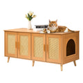 Wooden Cat Litter Box Enclosure Furniture Hidden 2 Cats