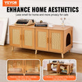 Wooden Cat Litter Box Enclosure Furniture Hidden 2 Cats