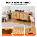 Wooden Cat Litter Box Enclosure Furniture Hidden 2 Cats