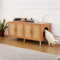 Wooden Cat Litter Box Enclosure Furniture Hidden 2 Cats