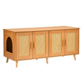 Wooden Cat Litter Box Enclosure Furniture Hidden 2 Cats