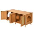 Wooden Cat Litter Box Enclosure Furniture Hidden 2 Cats