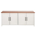 Cat Litter Box Enclosure 120cm 4 Doors Hidden Cabinet Wooden Brown White