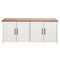 Cat Litter Box Enclosure 120cm 4 Doors Hidden Cabinet Wooden Brown White