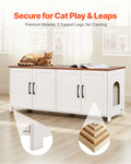 Cat Litter Box Enclosure 120cm 4 Doors Hidden Cabinet Wooden Brown White