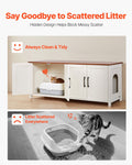 Cat Litter Box Enclosure 120cm 4 Doors Hidden Cabinet Wooden Brown White