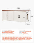 Cat Litter Box Enclosure 120cm 4 Doors Hidden Cabinet Wooden Brown White