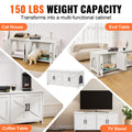 Wooden Cat Litter Box Enclosure Furniture Hidden 2 Room White