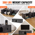 Wooden Cat Litter Box Enclosure Furniture Hidden 57.9