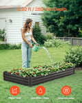 Metal Raised Garden Bed 8x4x1ft Galvanised Planter Box Dark Gray