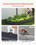 Metal Raised Garden Bed 8x4x1ft Galvanised Planter Box Dark Gray